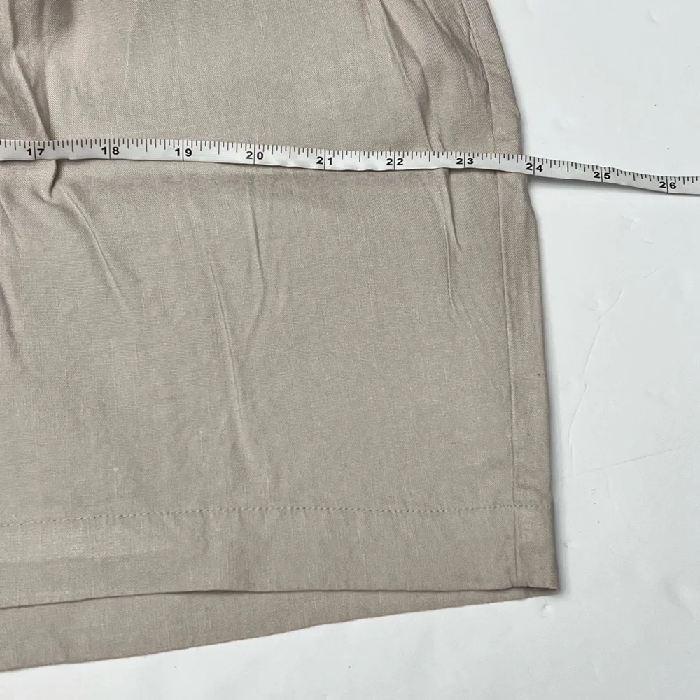INC. Paper Bag Waist Linen Blend Shorts Core Fashion Size Large